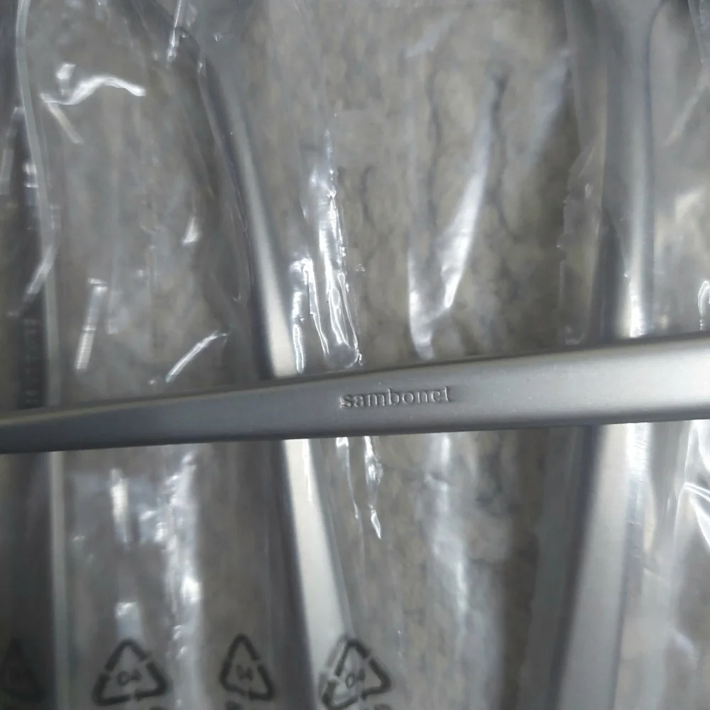 NEW! Quince- Sambonet Gia Minimalist 20 Piece Brushed Steel Flatware Set! (B6)